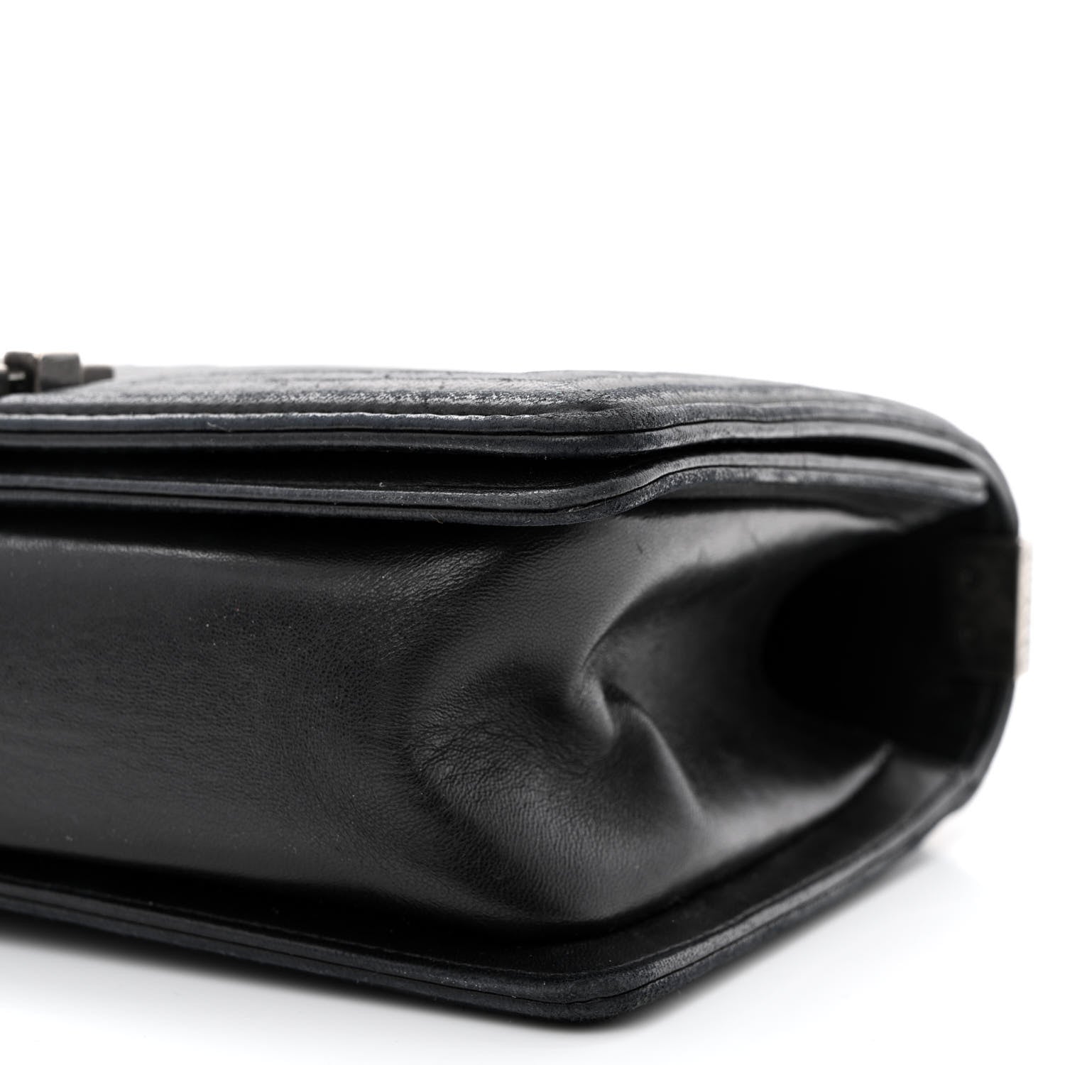 Chanel Lambskin Pleated Medium Boy Flap Black 10 of 14