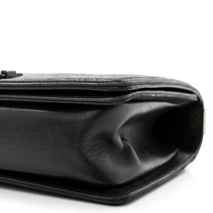 Chanel Lambskin Pleated Medium Boy Flap Black 10 of 14