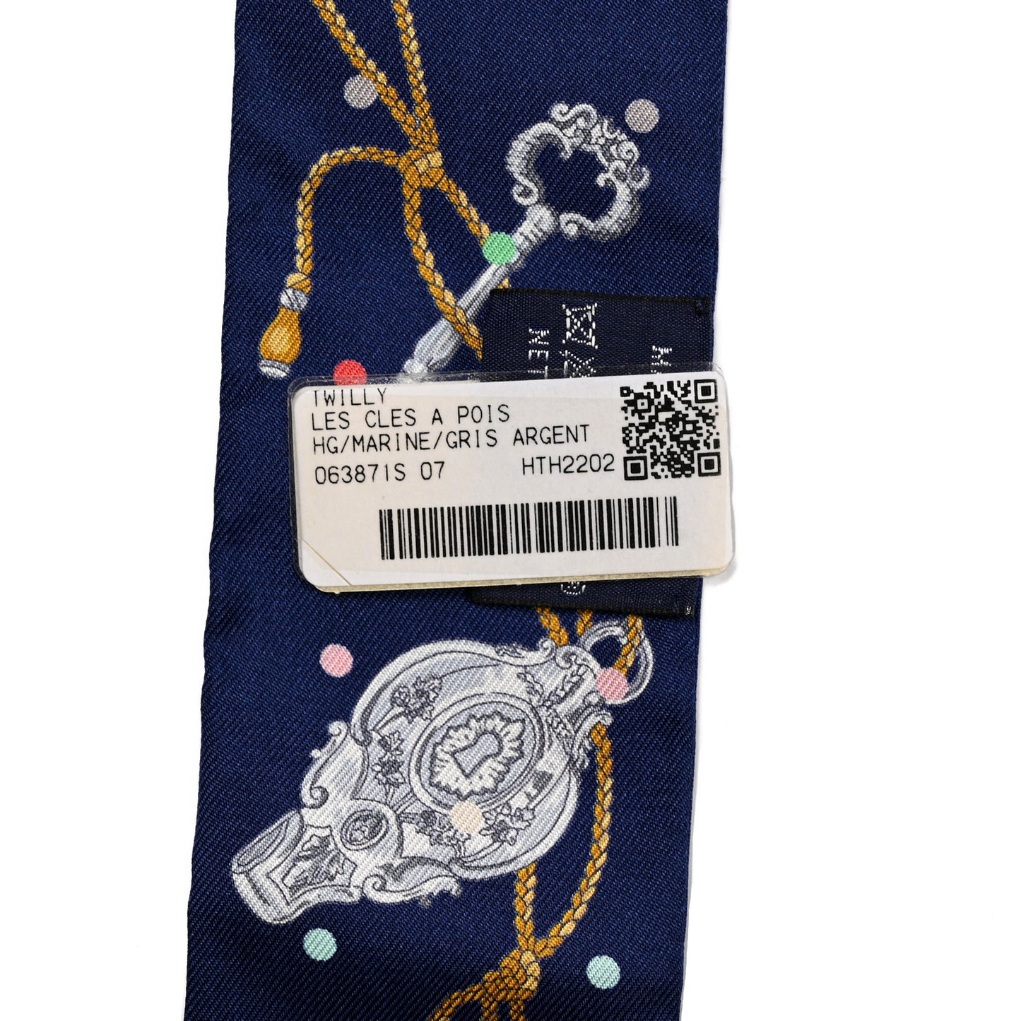 Silk Les Cles A Pois Twilly Marine Gris Argent