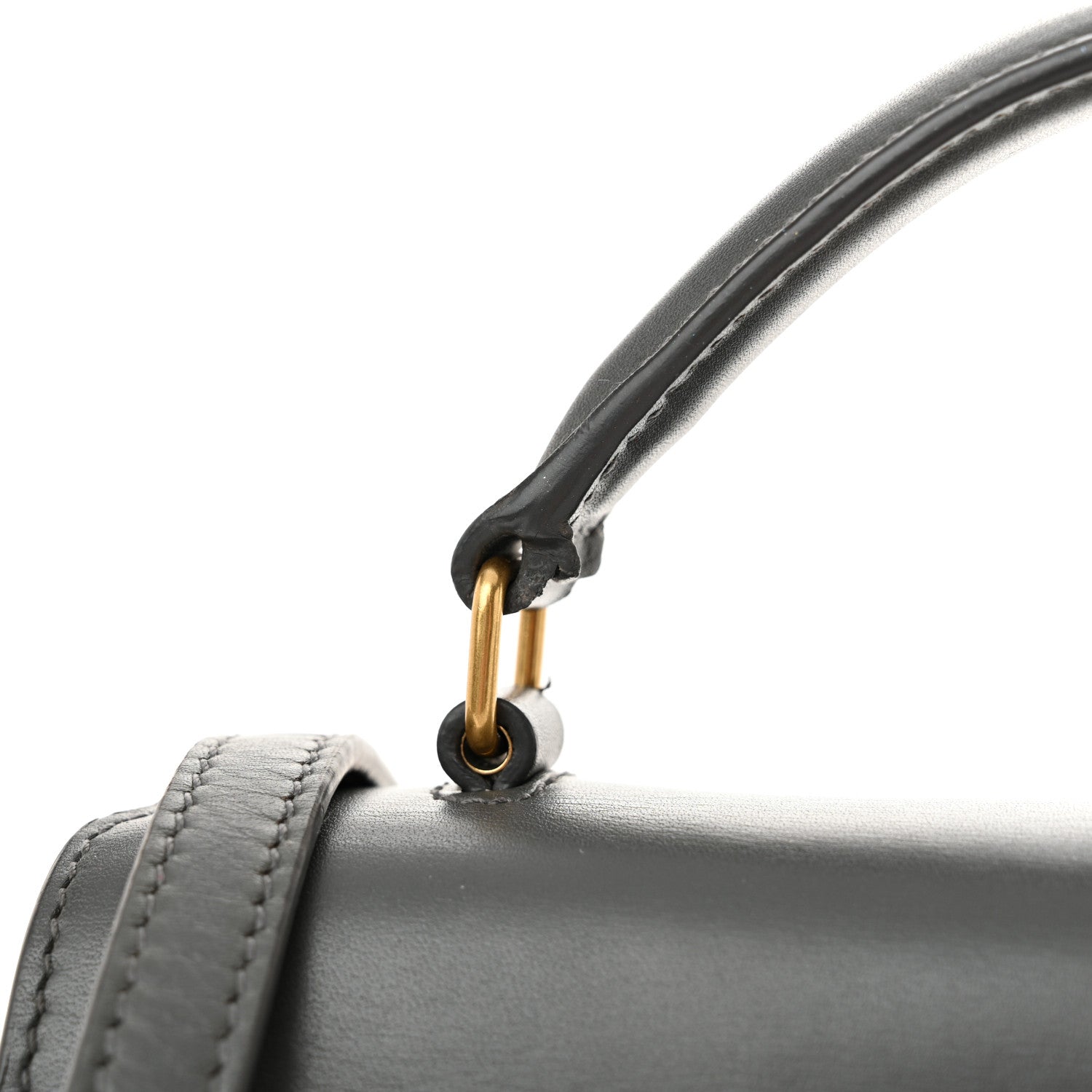 Saint Laurent Kid Suede Smooth Calfskin Mini Classic Monogram Cassandra Top Handle Dark Smog 11 of 13