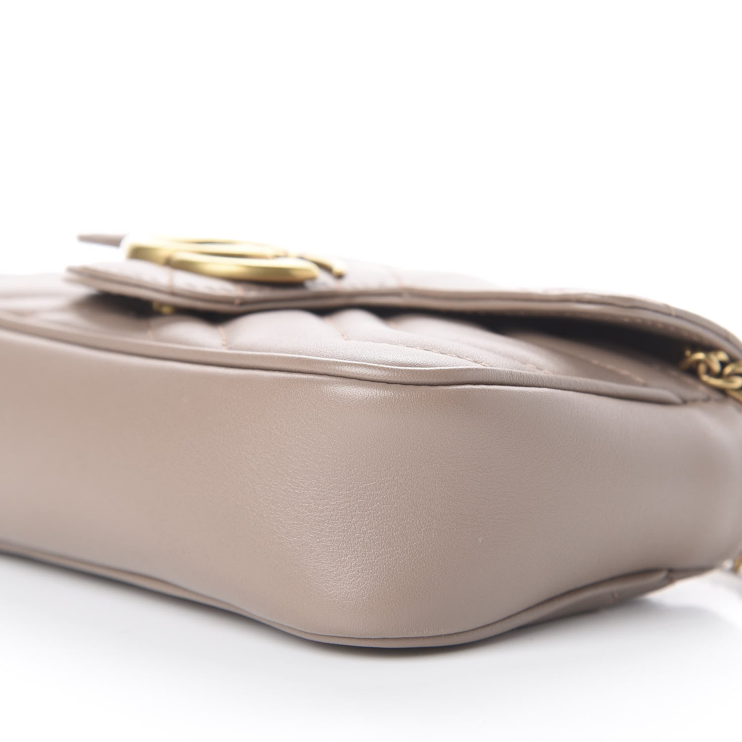 Gucci Calfskin Matelasse Super Mini GG Marmont Shoulder Bag Porcelain Rose 6 of 13