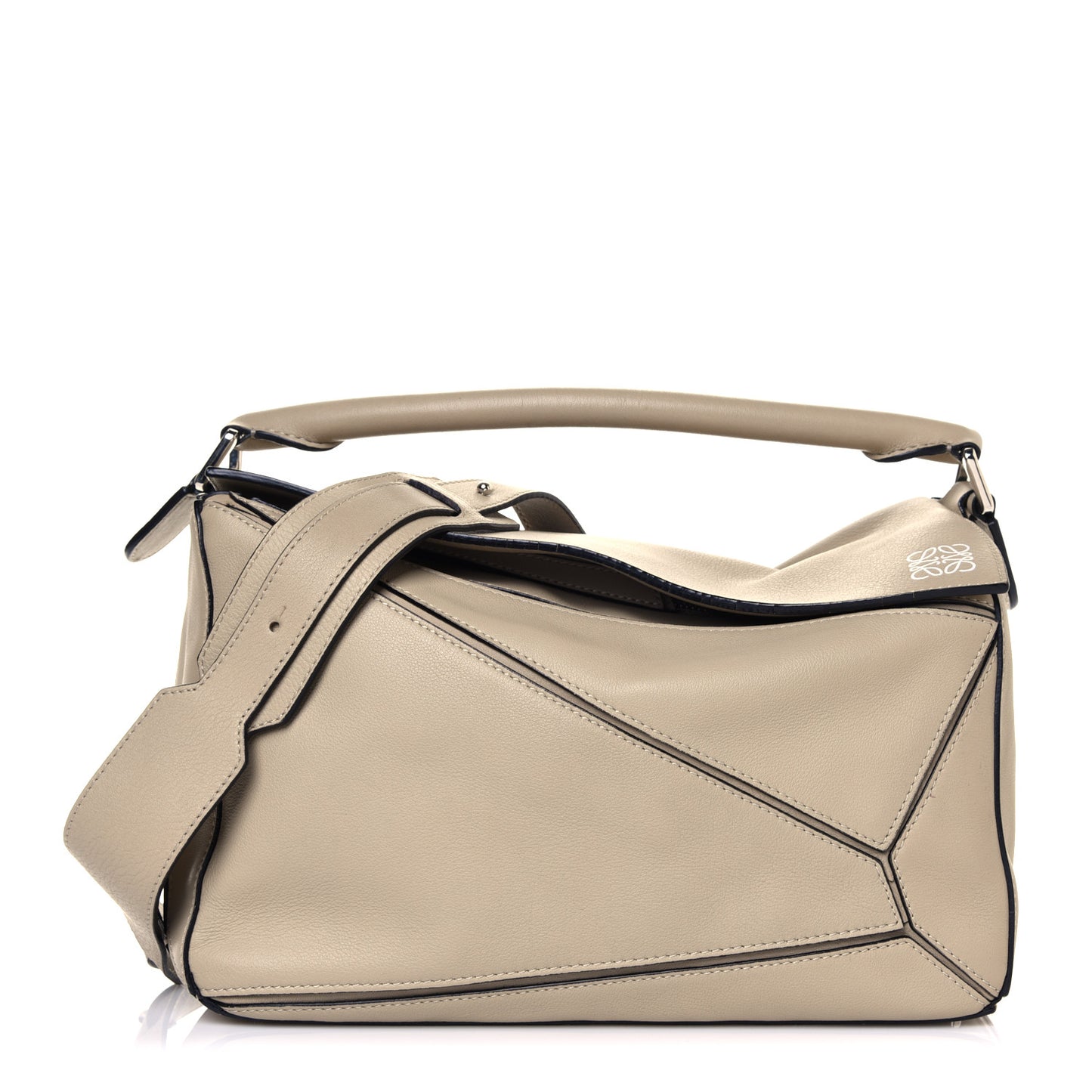 Calfskin Medium Puzzle Bag Light Oat