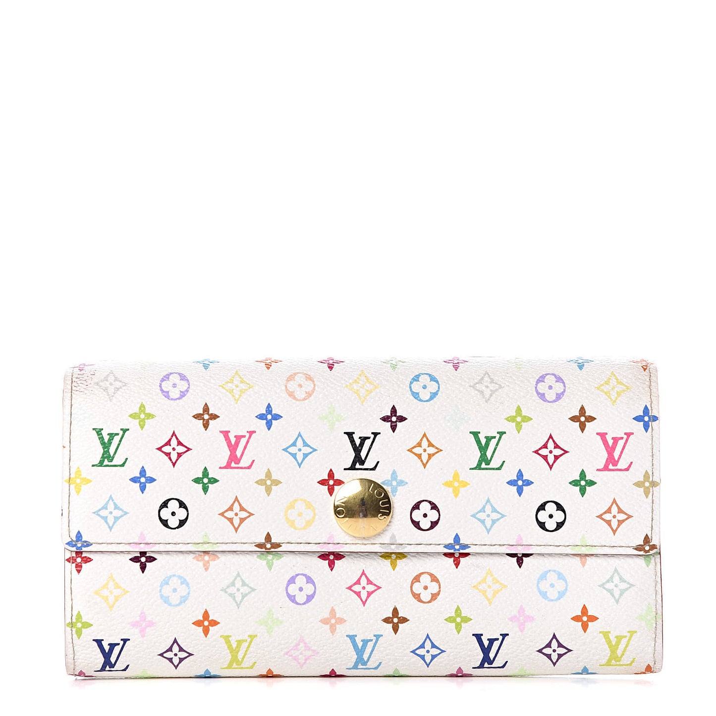 Monogram Multicolor Sarah Wallet White