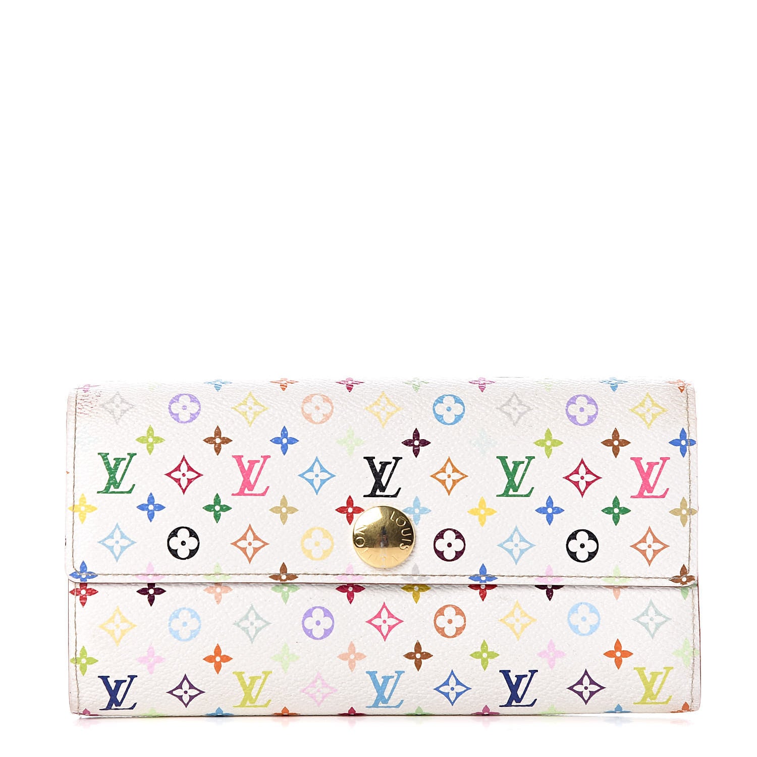Louis Vuitton Monogram Multicolor Sarah Wallet White 1 of 10