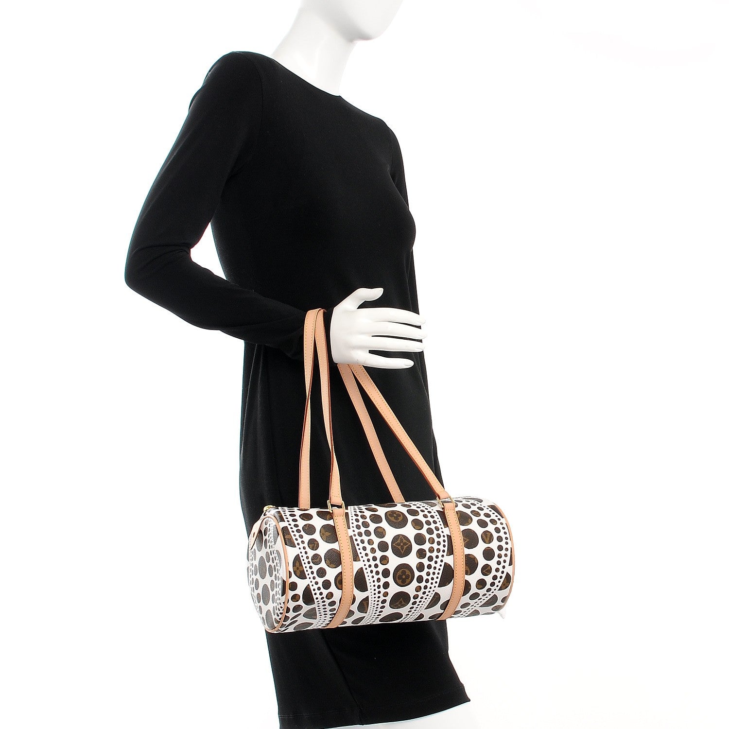 Louis Vuitton Monogram Kusama Pumpkin Dots Papillon 30 White 2 of 7