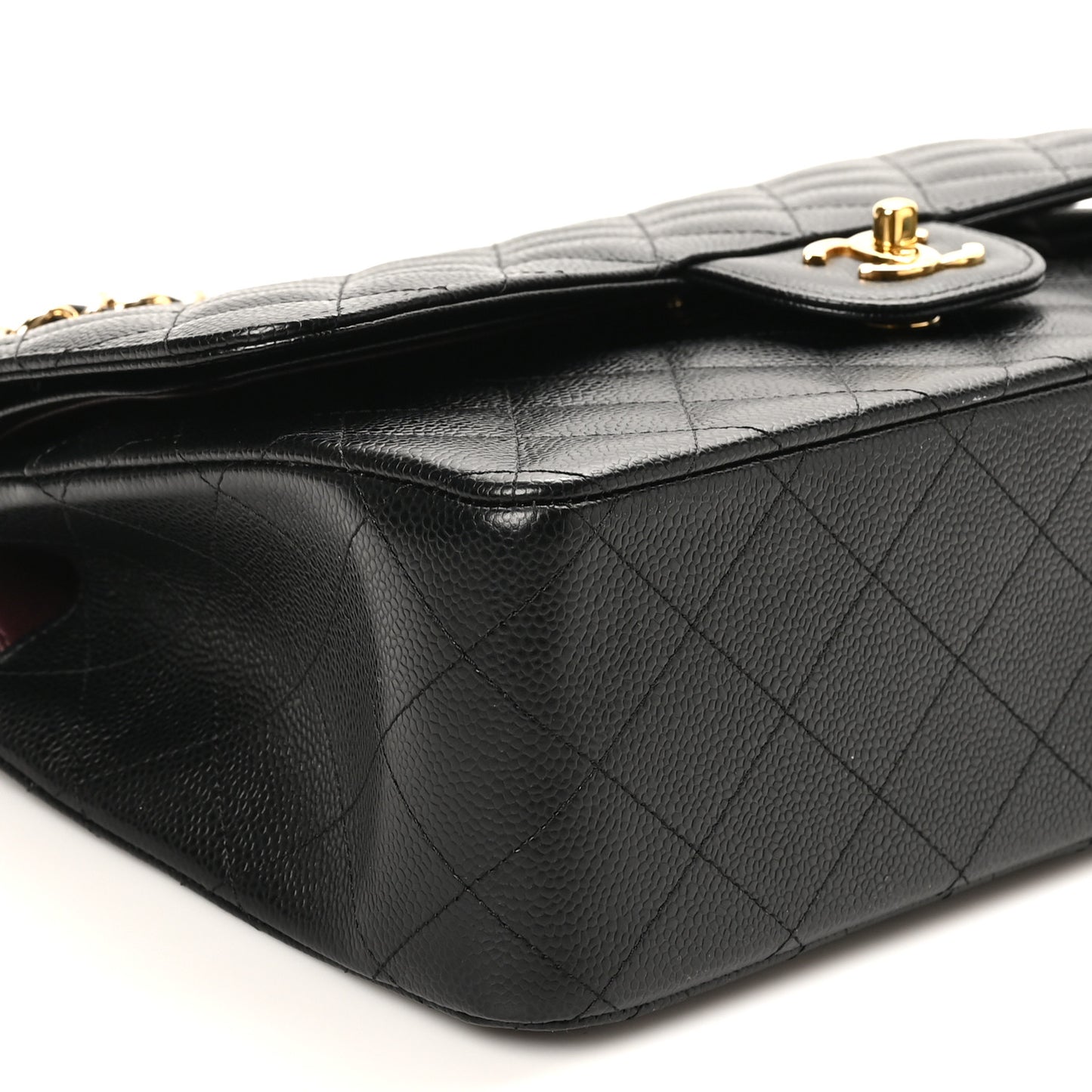 Caviar Quilted Jumbo Double Flap Black