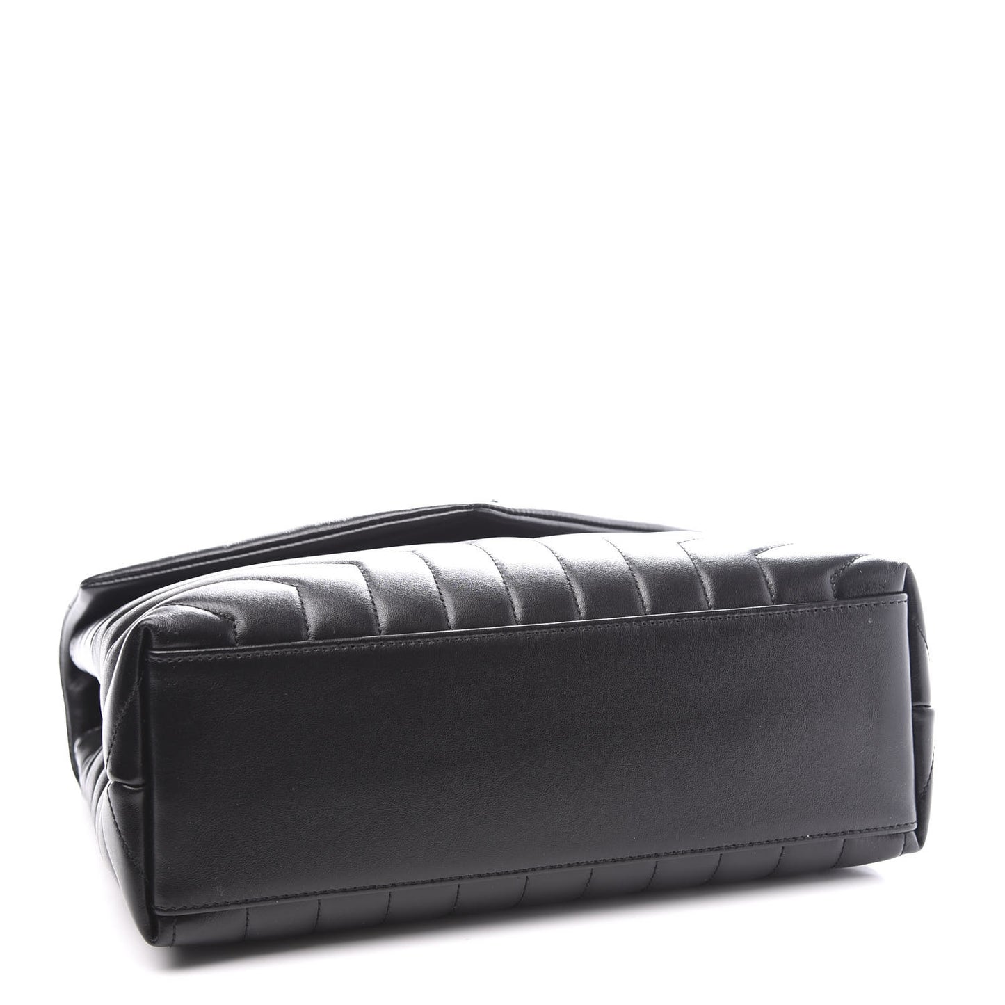 Calfskin Y Quilted Monogram Medium Loulou Chain Satchel Black