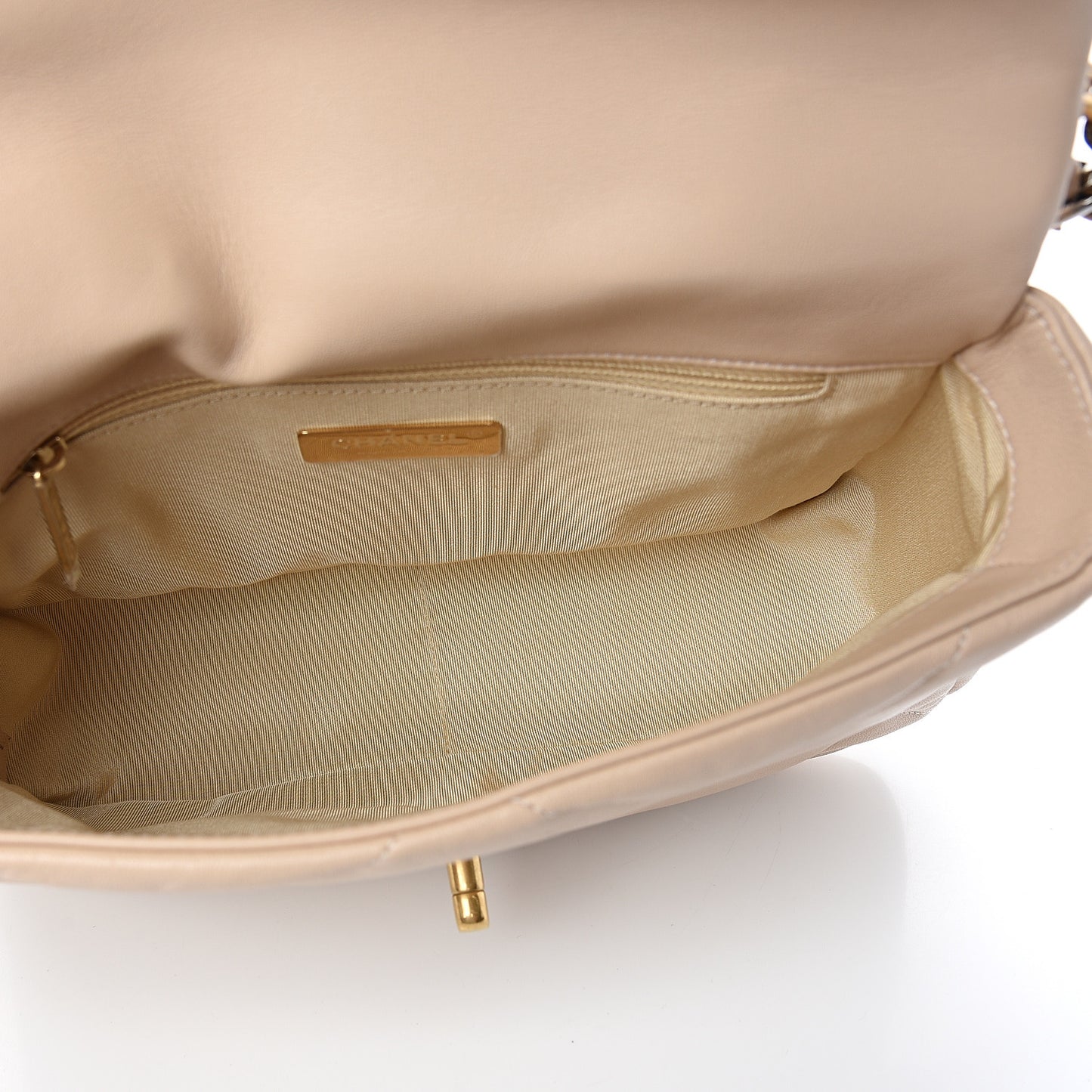 Lambskin Quilted Medium 19 Flap Beige