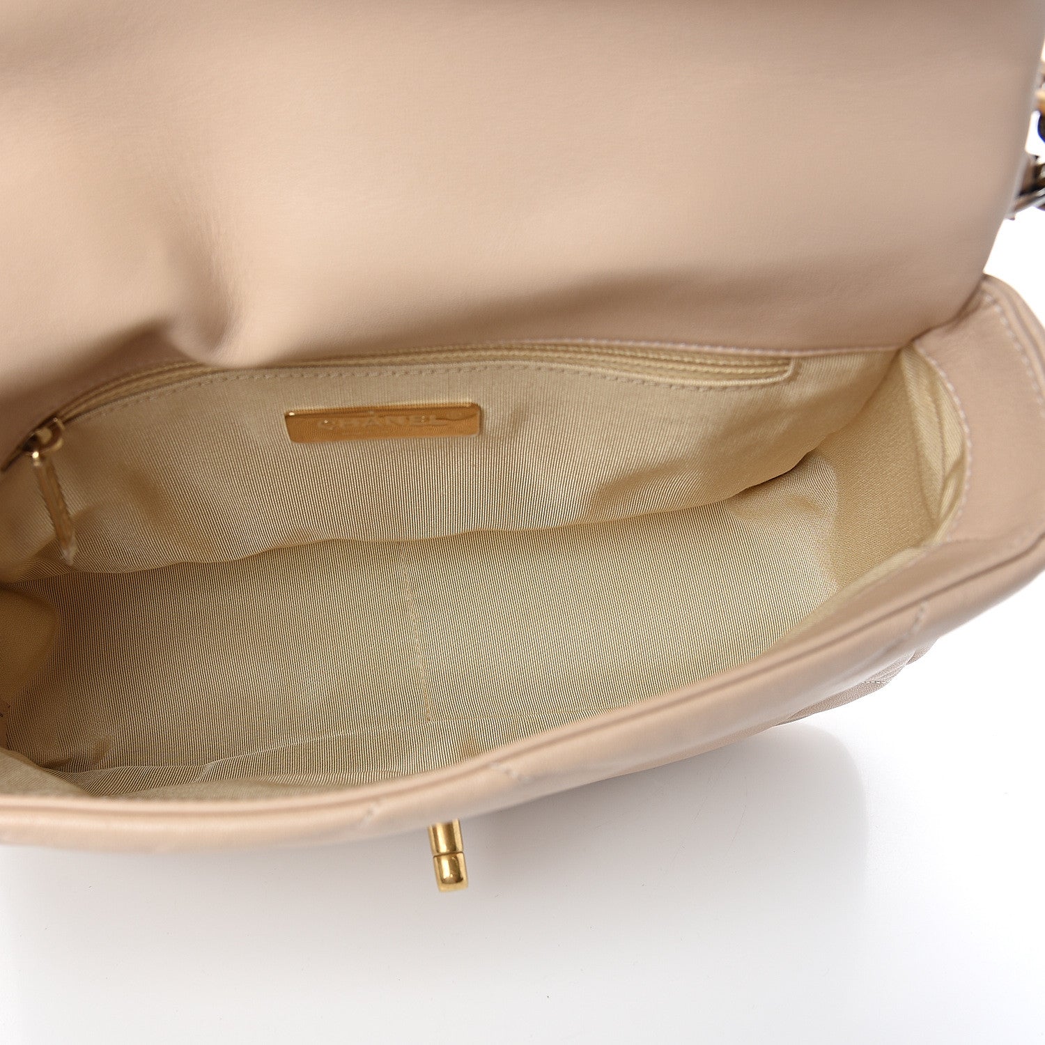 Chanel Lambskin Quilted Medium 19 Flap Beige 4 of 10
