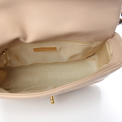 Chanel Lambskin Quilted Medium 19 Flap Beige 4 of 10