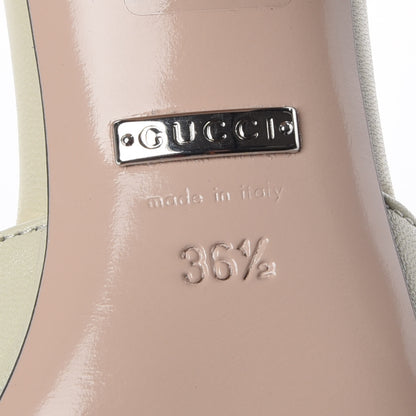 Gucci Malaga Kid Crystal Square G Madelyn Mules 36.5 Vintage White 7 of 8