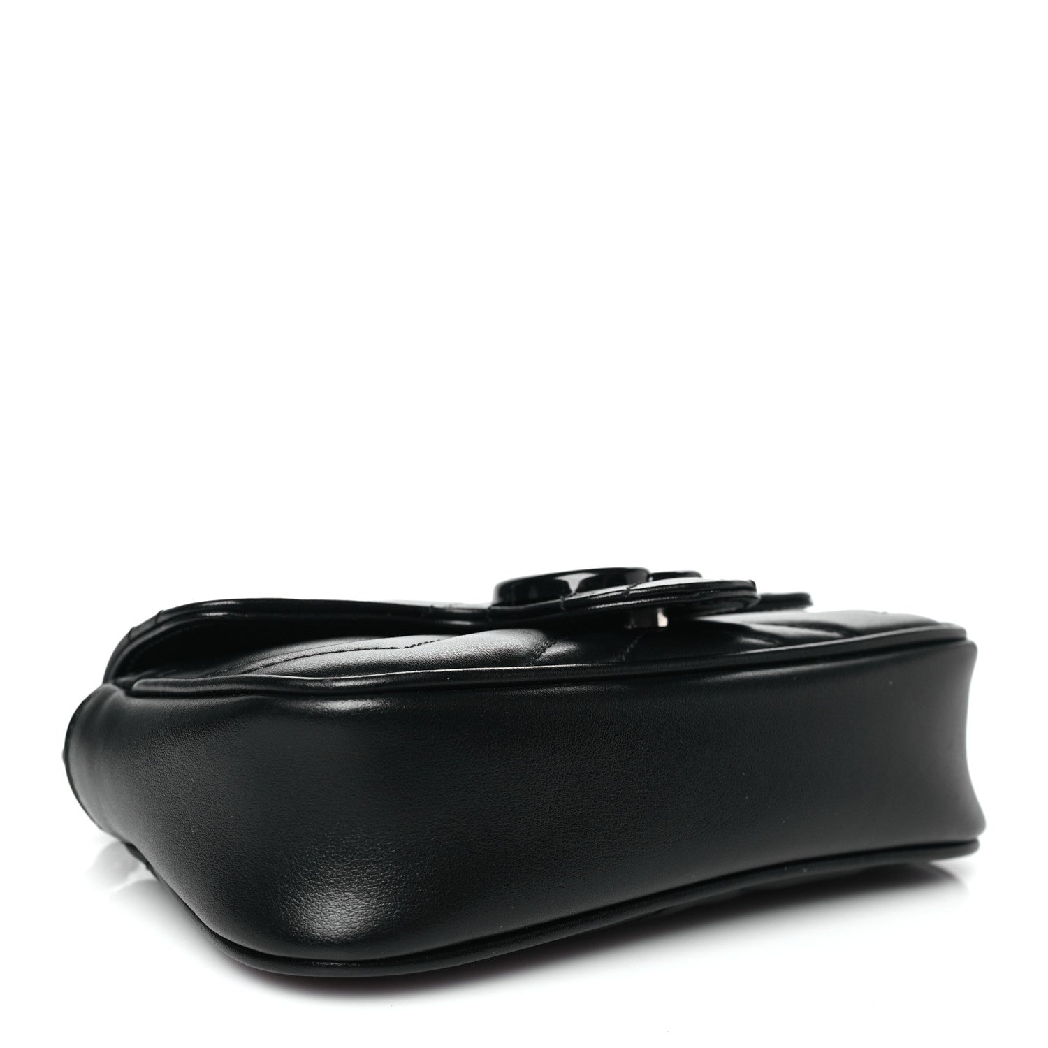 Gucci Calfskin Matelasse Monochrome GG Marmont Chain Belt Bag Black 4 of 10