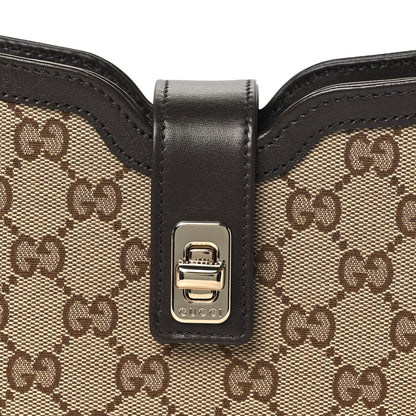 Gucci Calfskin Monogram Mini Moon Side Shoulder Bag Brown 7 of 9