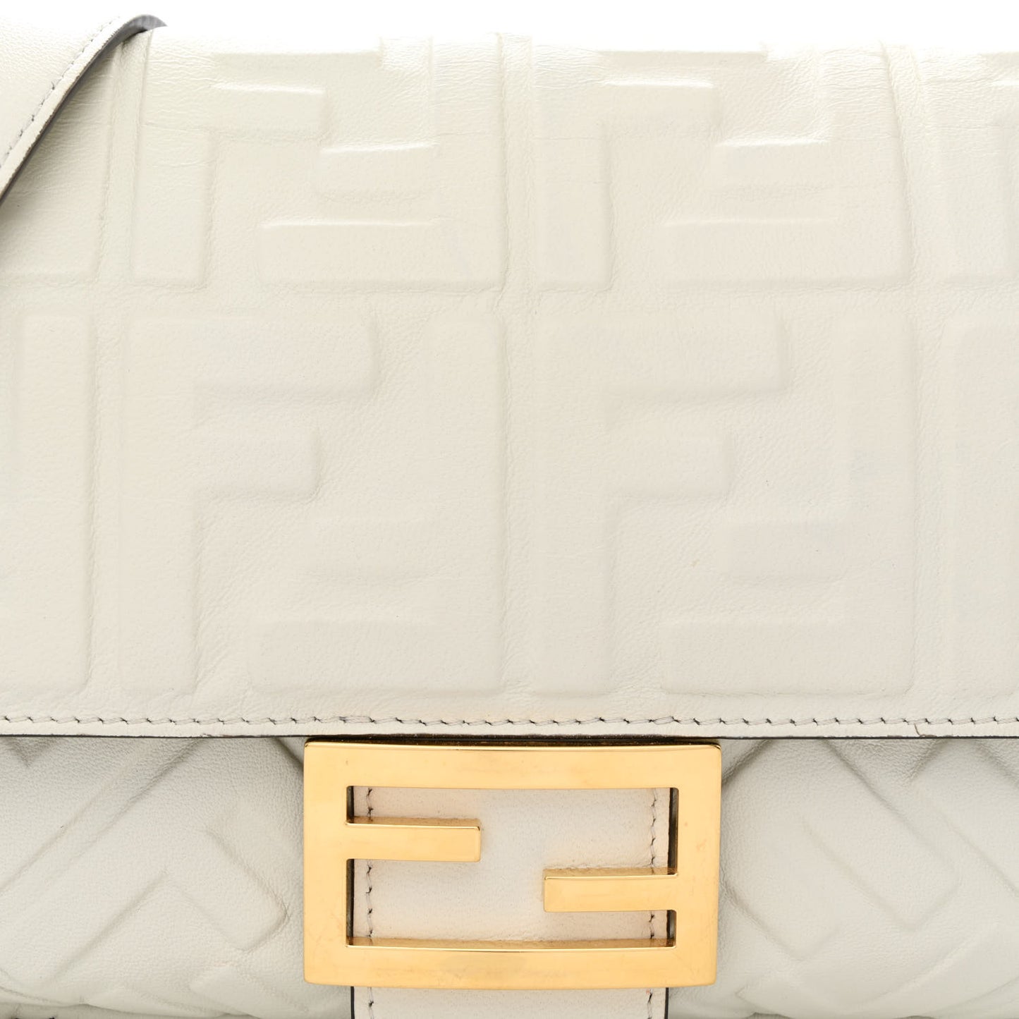 Nappa FF 1974 Embossed Baguette White