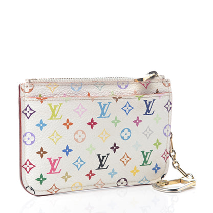 Louis Vuitton Monogram Multicolor Key Pouch White Litchi 2 of 6