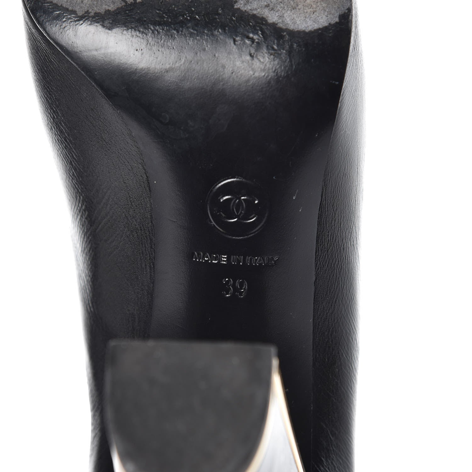 Chanel Crinkled Calfskin Cap Toe CC Short Ankle Boots 39 Black 8 of 12