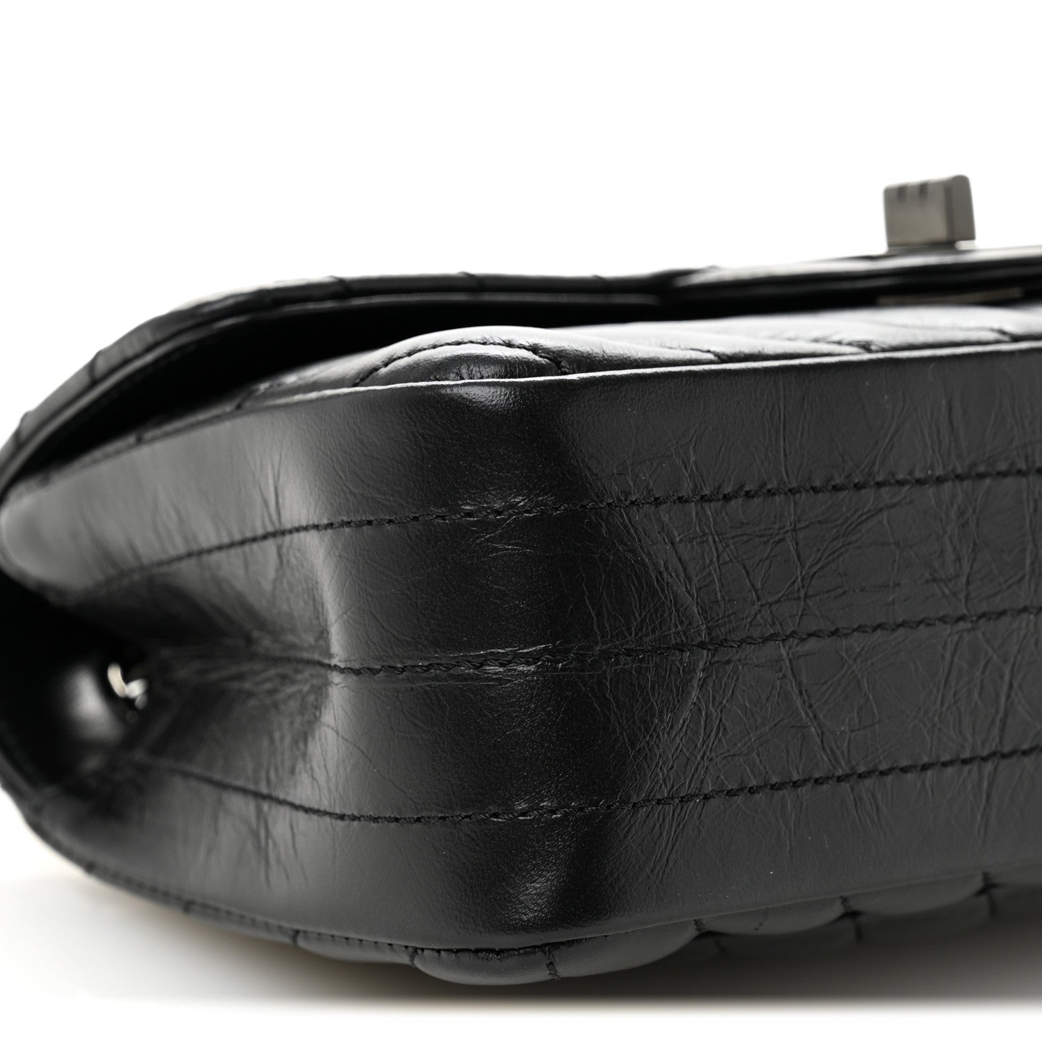 Chanel Aged Calfskin Chevron Quilted 2.55 Reissue Mini Flap So Black 9 of 11