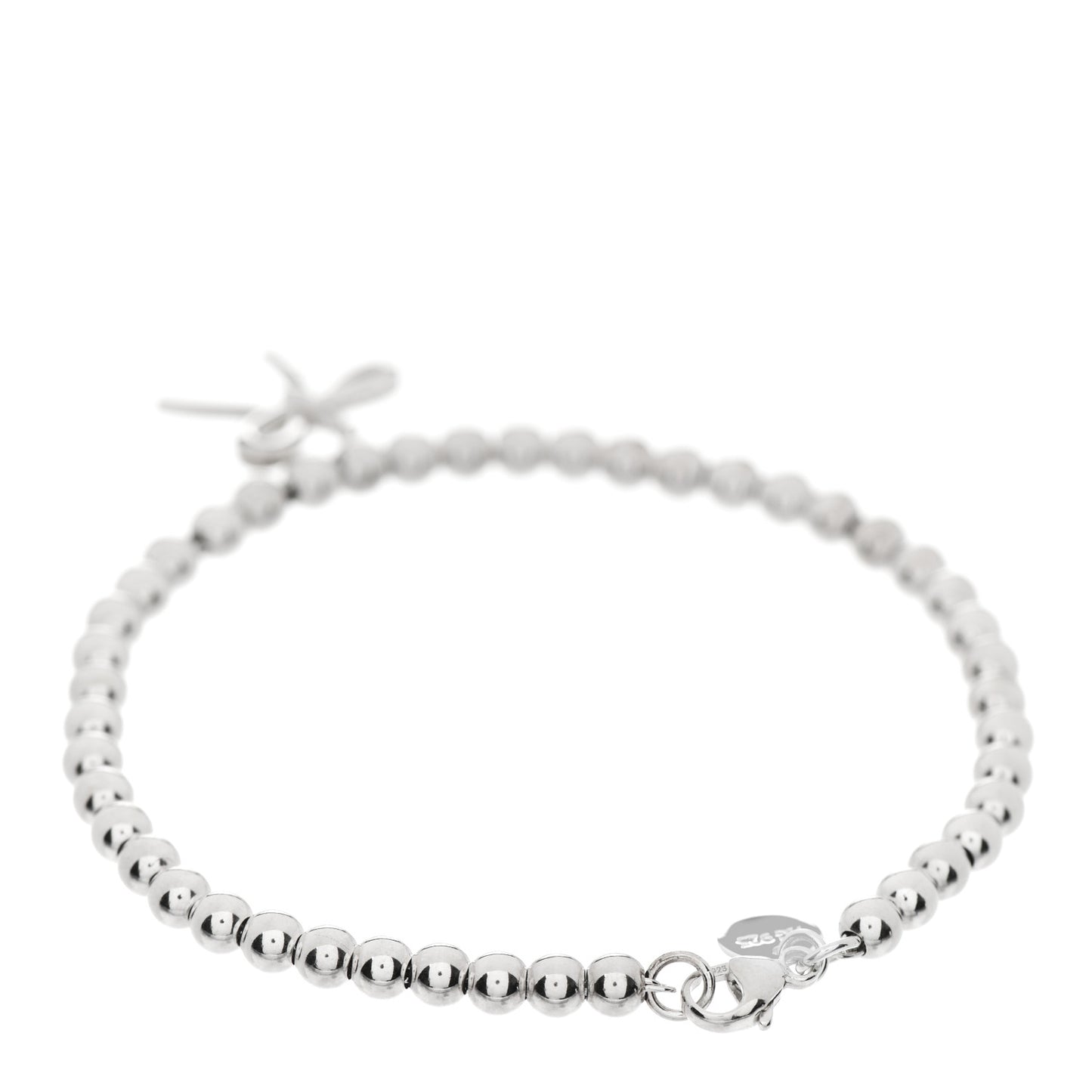 Sterling Silver 4mm Bow Bead Bracelet