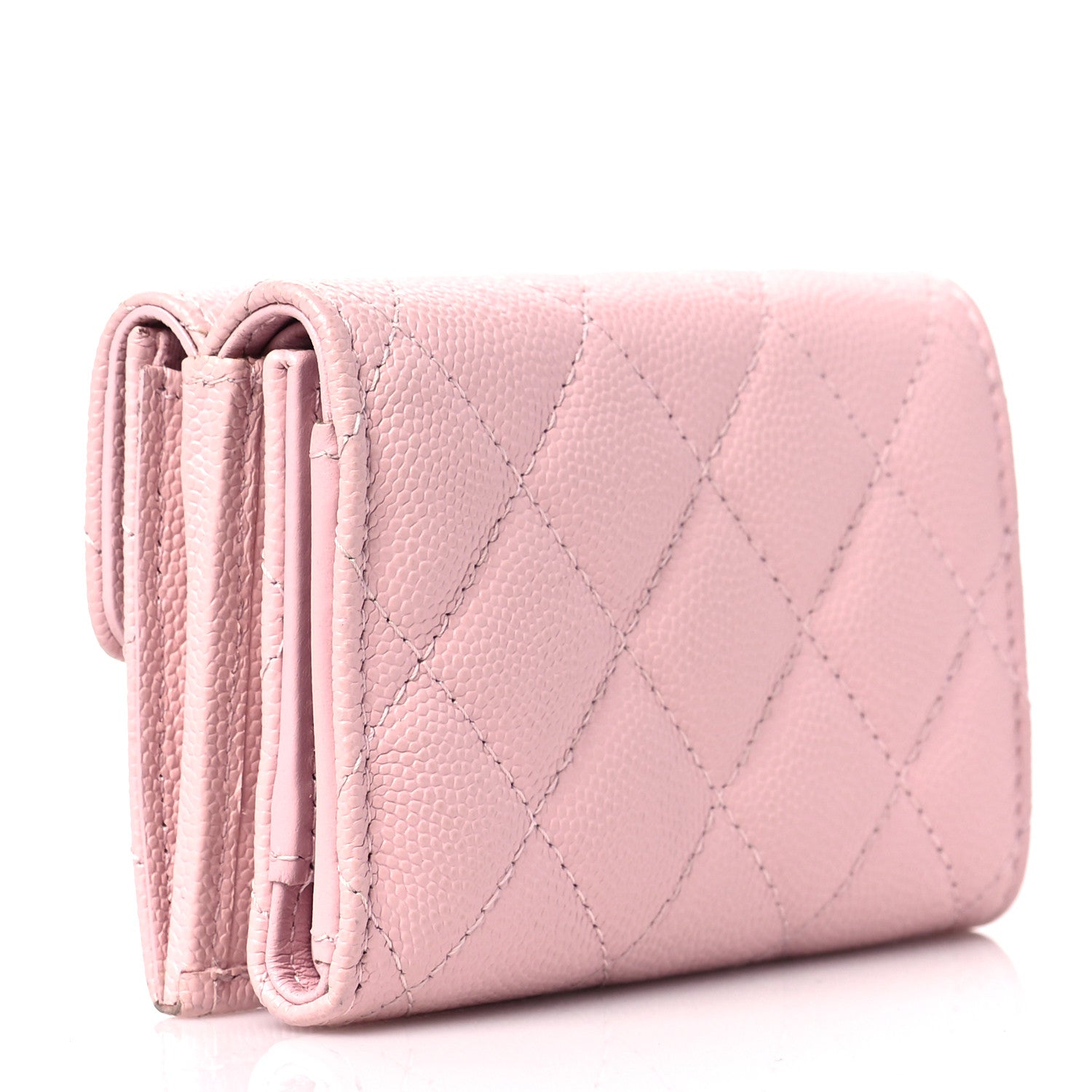 Chanel Caviar Quilted Double Flap Wallet Pink 3 of 9