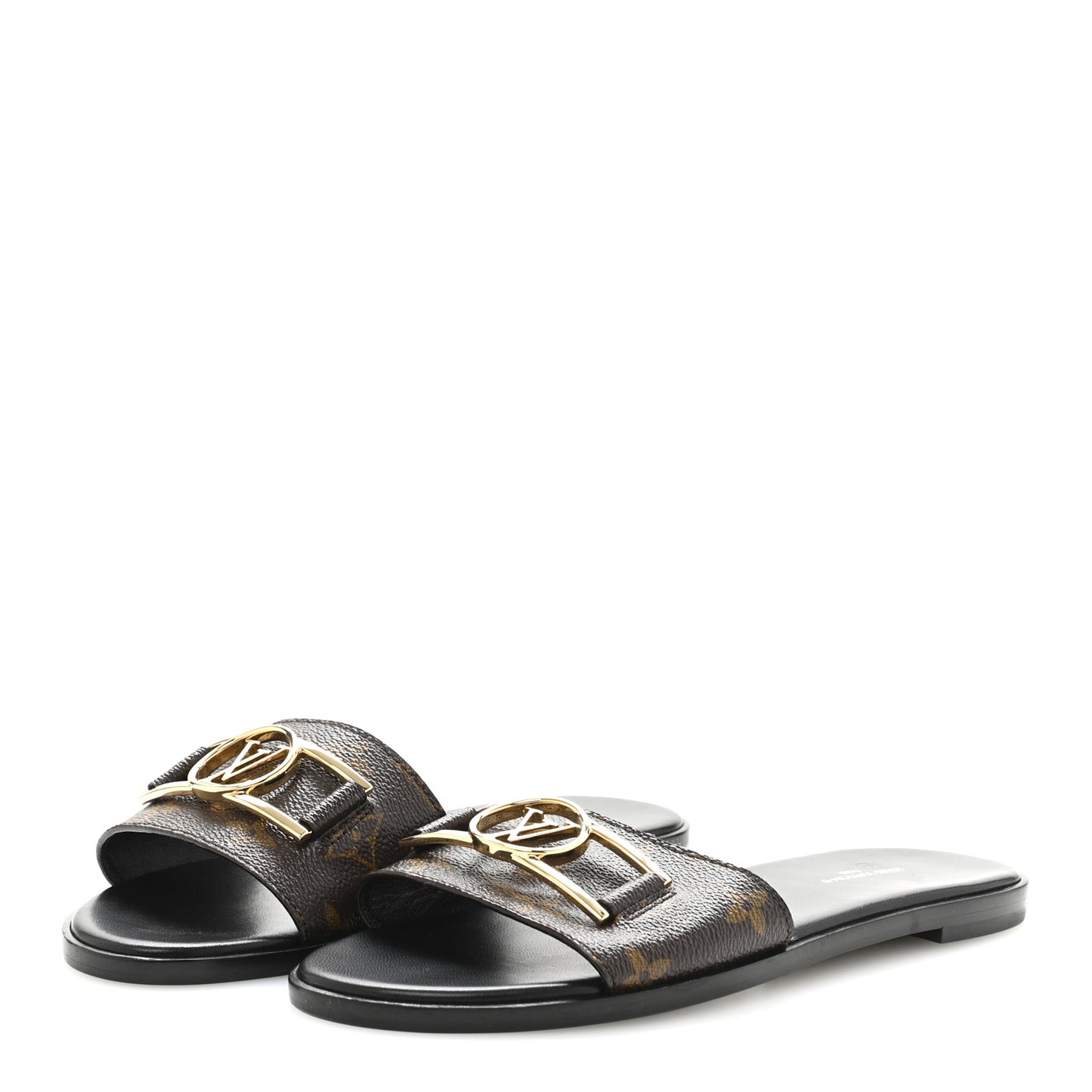 Patent Monogram Lock It Flat Mules 38