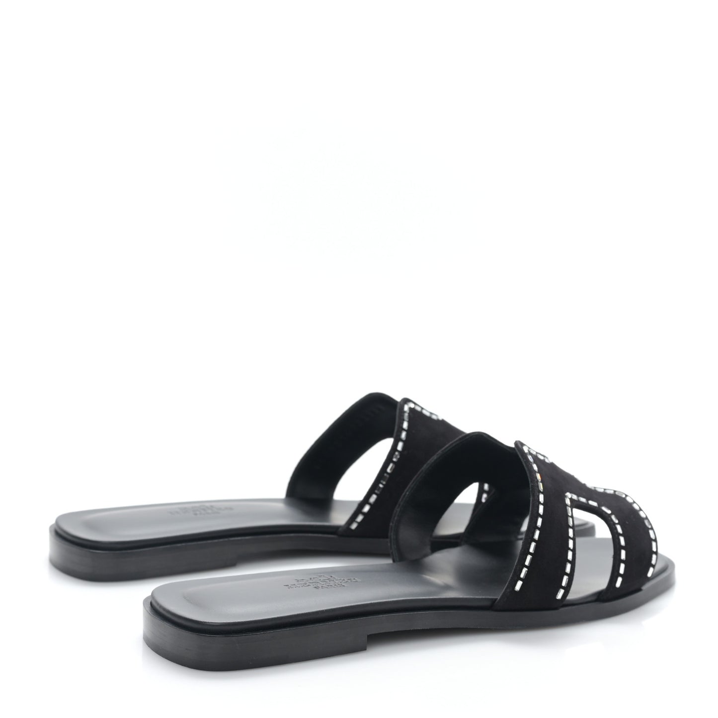 Calfskin Crystal Embellished Oran Sandals 37 Black