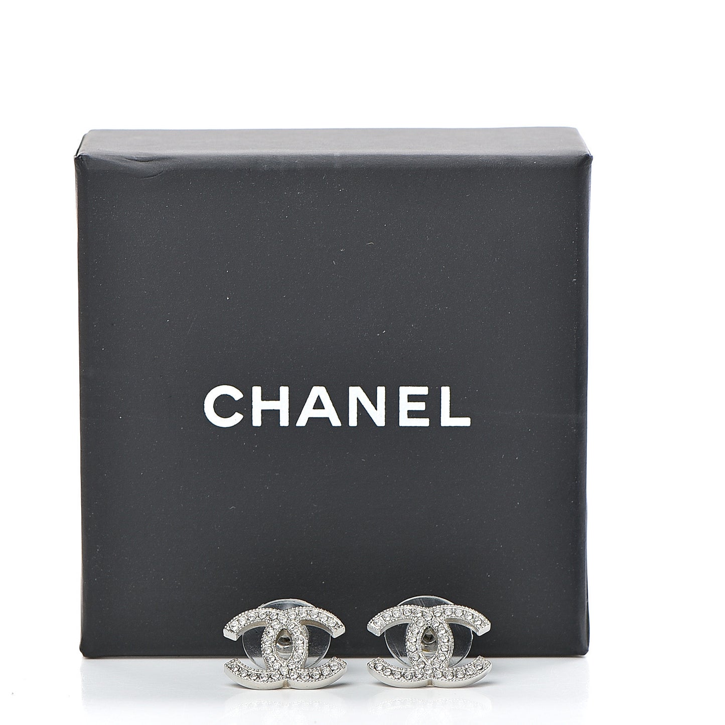 Crystal CC Earrings Silver
