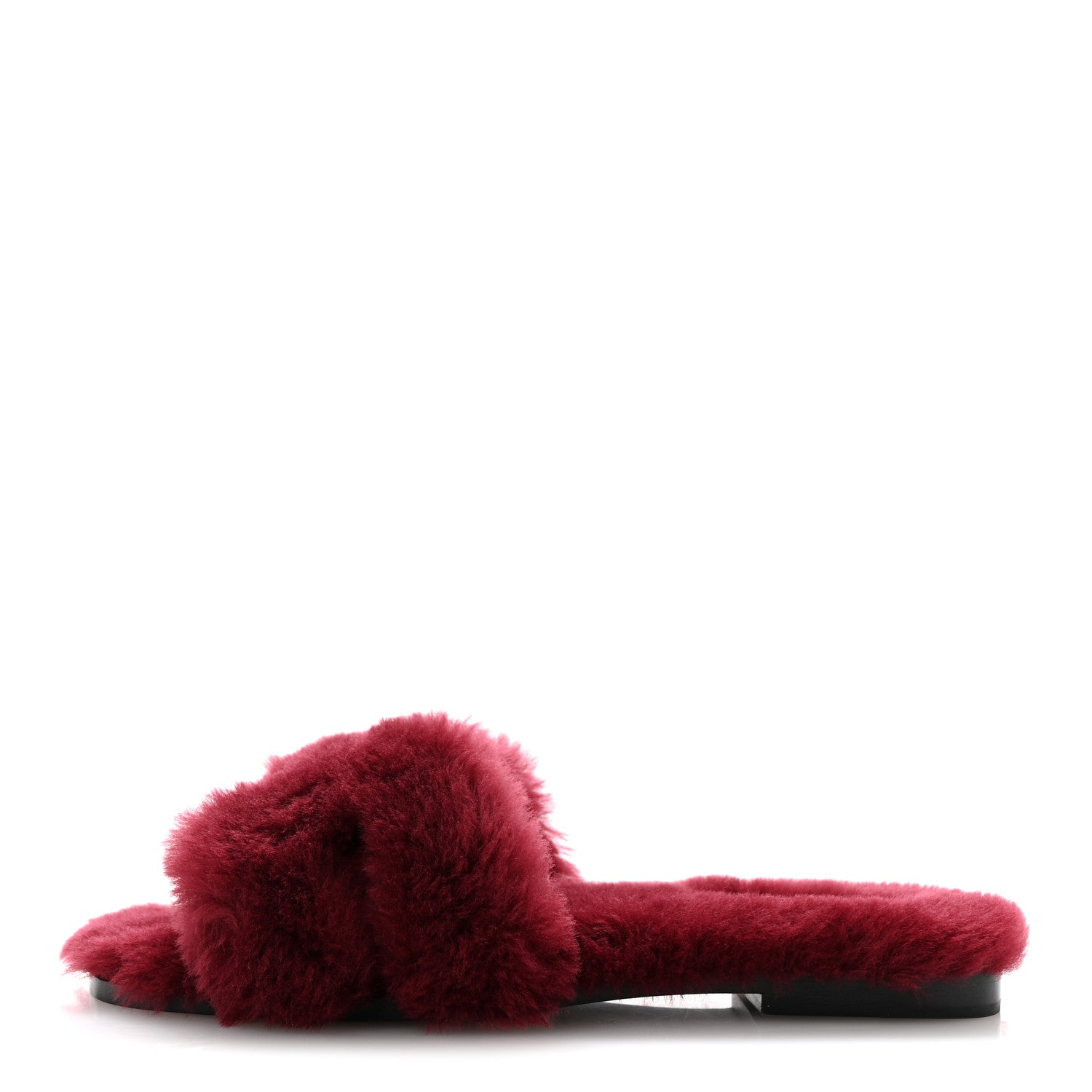Hermes Woolskin Oran Sandals 39 Rouge H 1 of 9