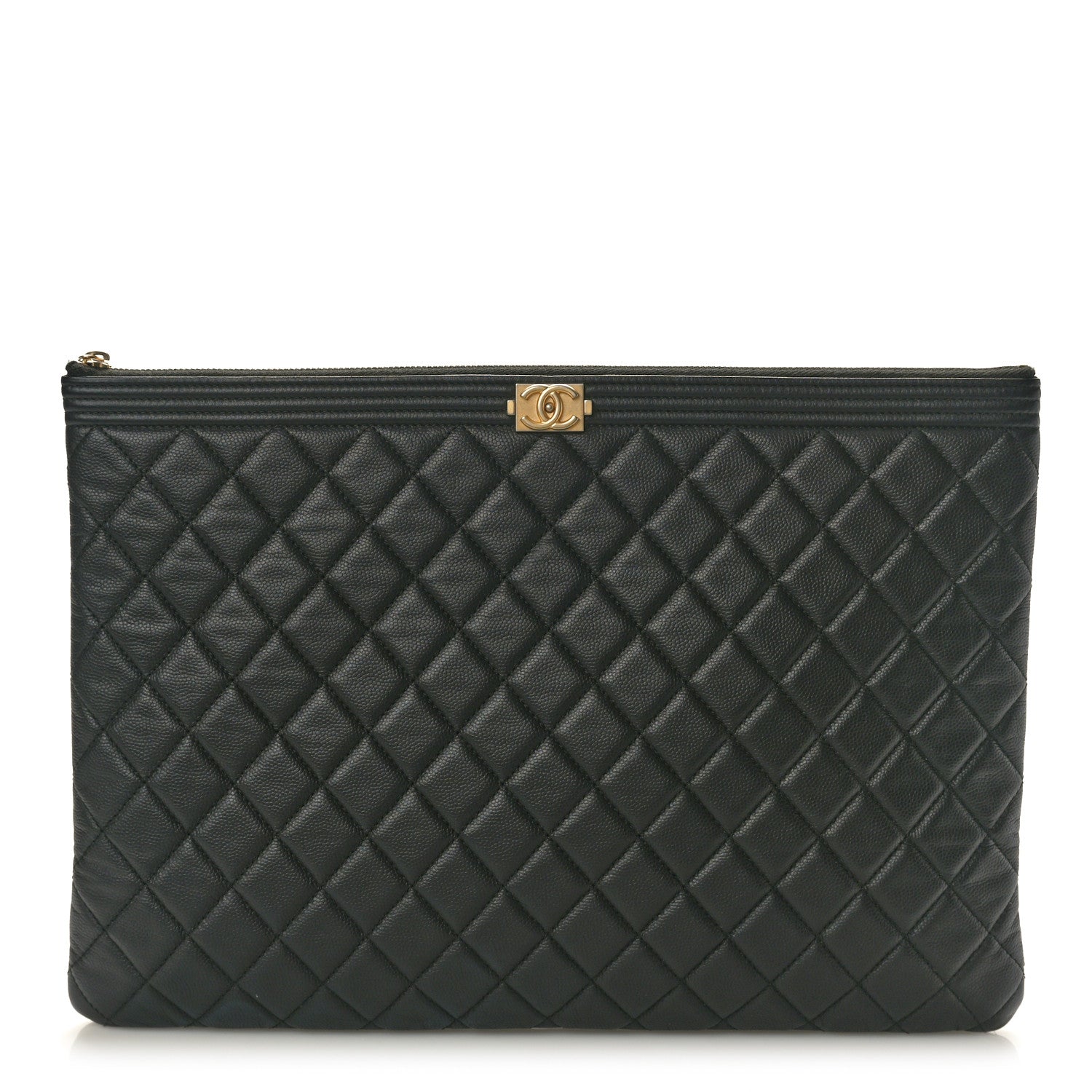 Chanel Caviar Quilted Large Boy Cosmetic Case Black 1 of 10