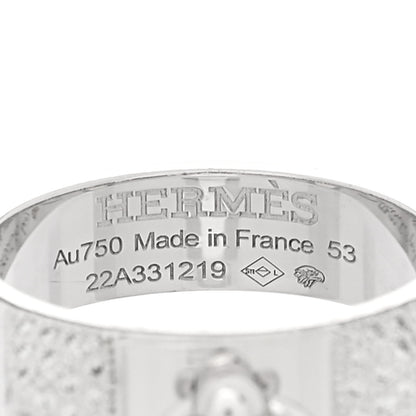 Hermes 18K White Gold Diamond Collier De Chien PM Ring 53 6.5 4 of 5