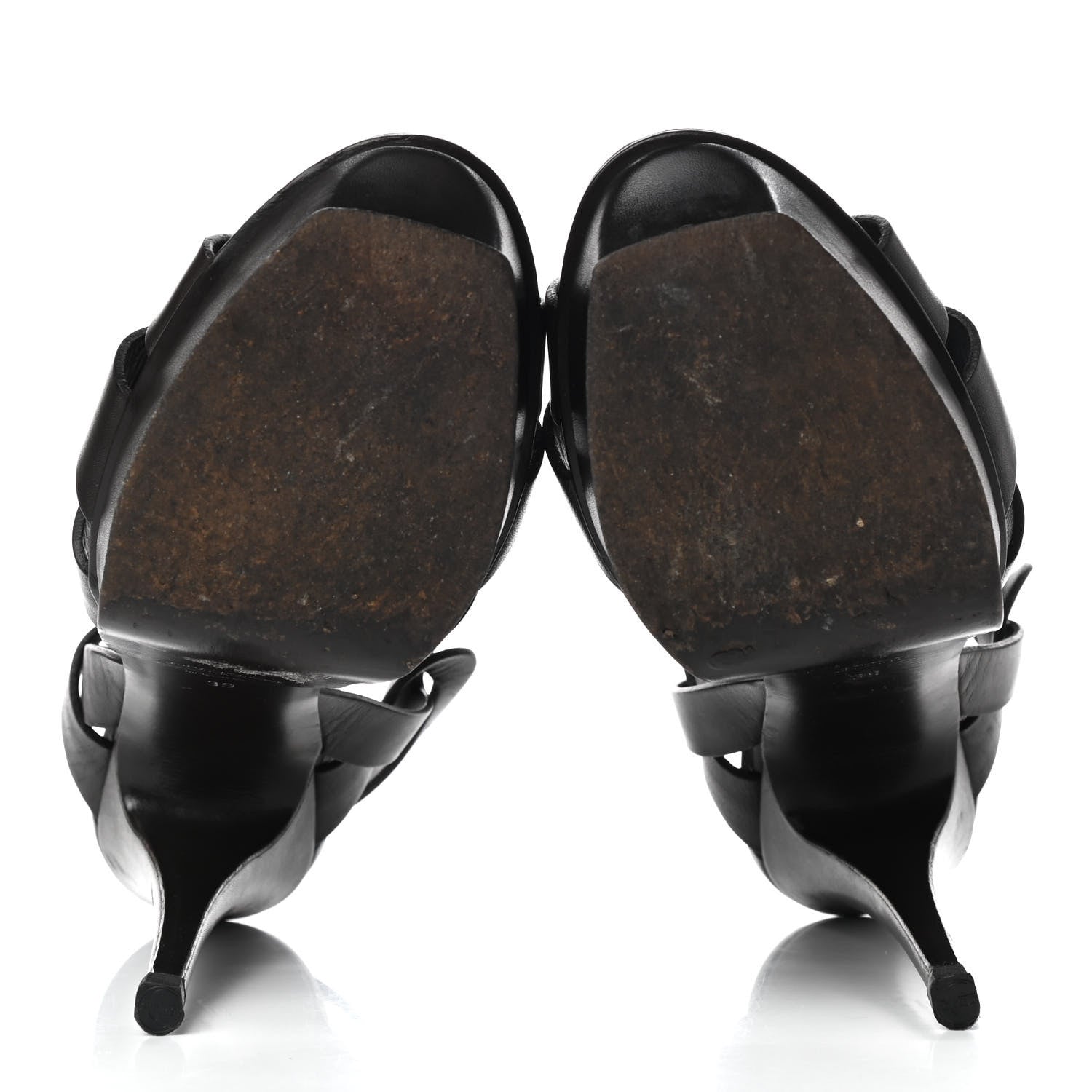Saint Laurent Calfskin Tribute 105 Platform Sandals 39 Black 5 of 10