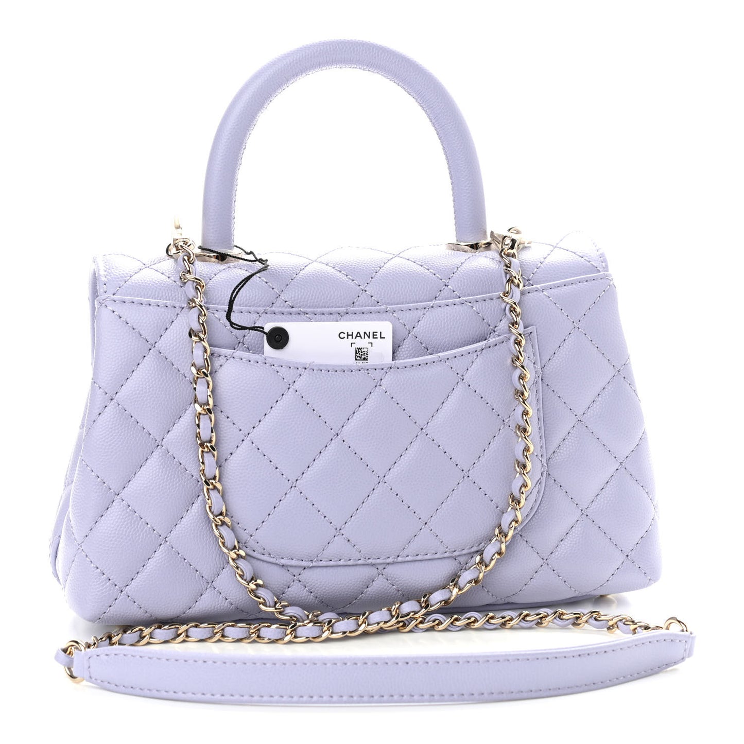 Caviar Quilted Mini Coco Handle Flap Light Purple