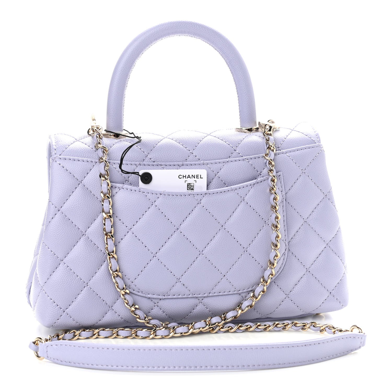 Chanel Caviar Quilted Mini Coco Handle Flap Light Purple 3 of 10