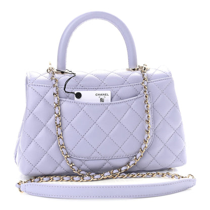 Chanel Caviar Quilted Mini Coco Handle Flap Light Purple 3 of 10