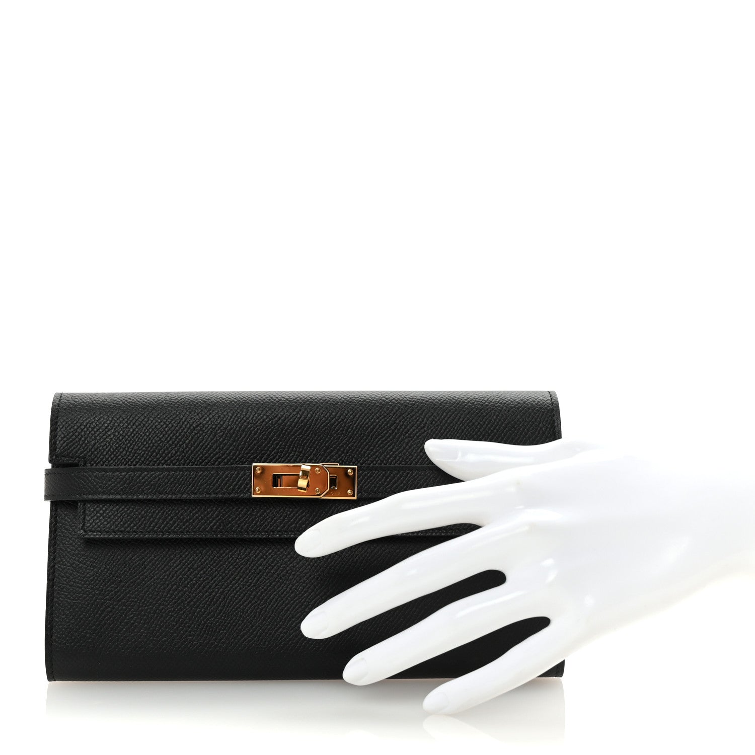 Hermes Epsom Kelly Longue Wallet Black 2 of 8