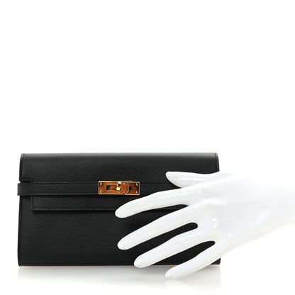 Hermes Epsom Kelly Longue Wallet Black 2 of 8