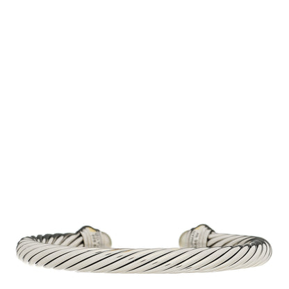 David Yurman Sterling Silver 14K Yellow Gold Cultured Pearl 7mm Cable Classics Bracelet 2 of 3
