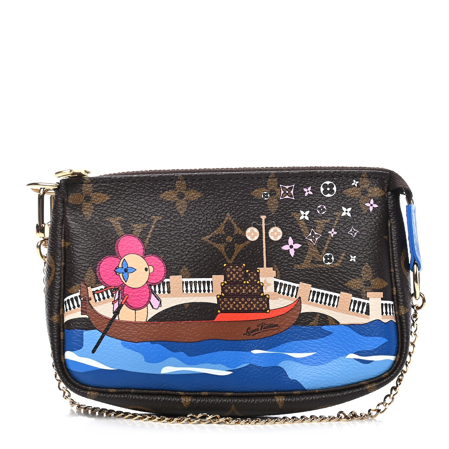 Louis Vuitton Monogram 2019 Christmas Animation Mini Venice Pochette Accessories Blue 1 of 10