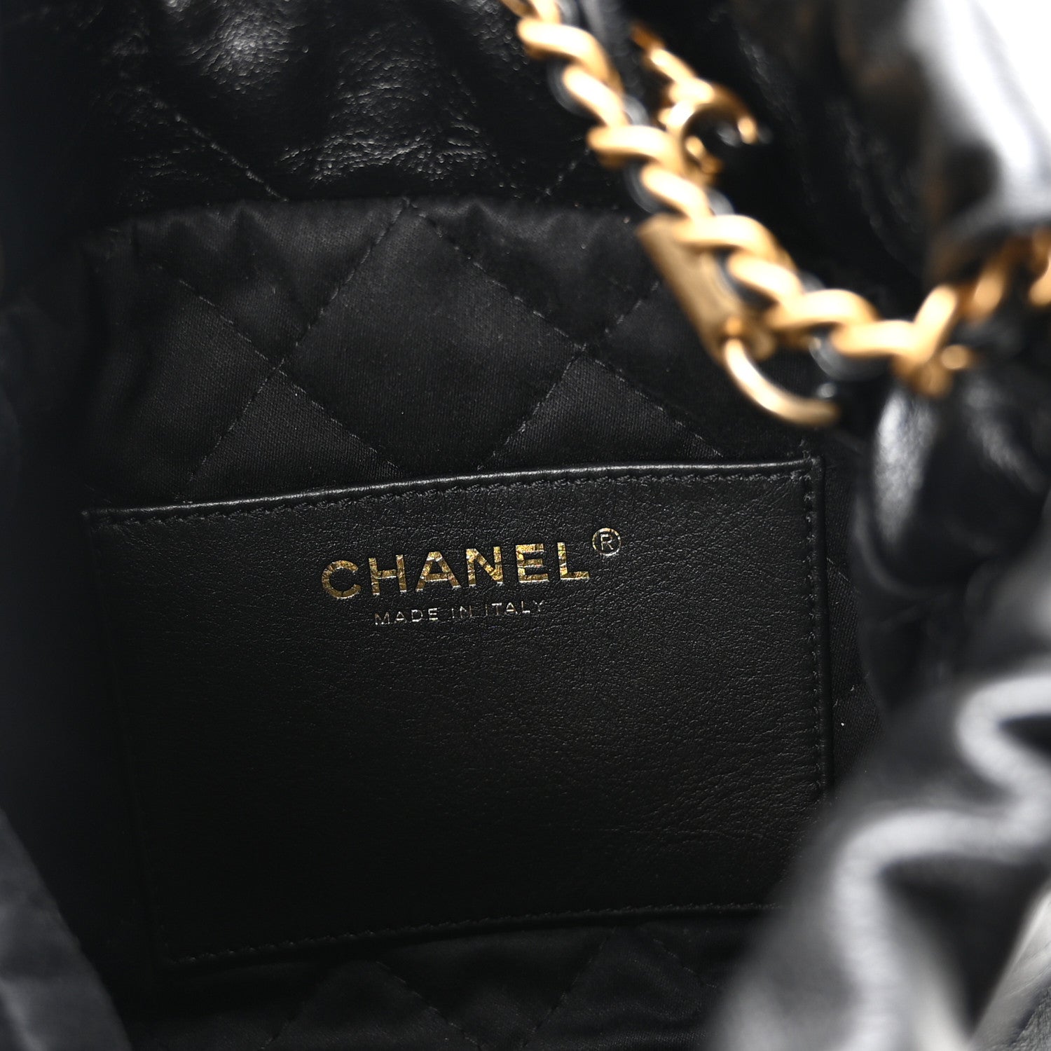 Chanel Shiny Calfskin Quilted Mini Chanel 22 Black 6 of 11