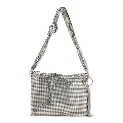 Jimmy Choo Metal Mesh Callie Tassel Shoulder Bag Silver 1 of 9