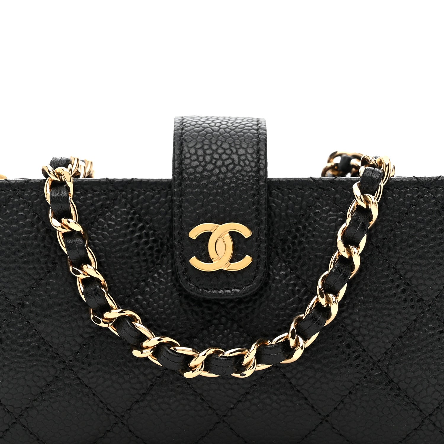 Chanel Caviar Quilted Phone Holder Black 10 of 12