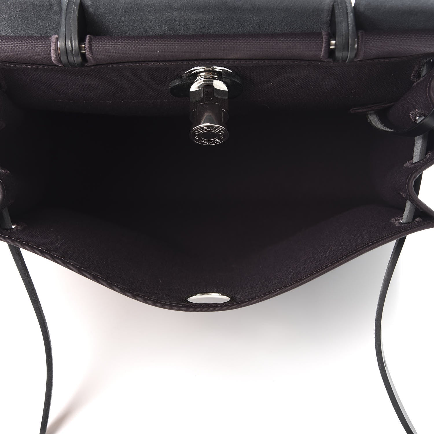 Hermes Military Toile Vache Hunter Herbag Zip PM 31 Prune Black 5 of 10
