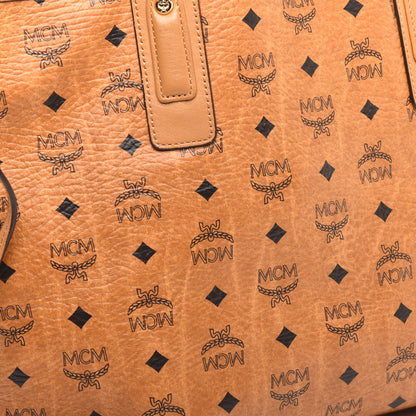 MCM Visetos Medium Liz Reversible Shopper Tote Cognac 15 of 16