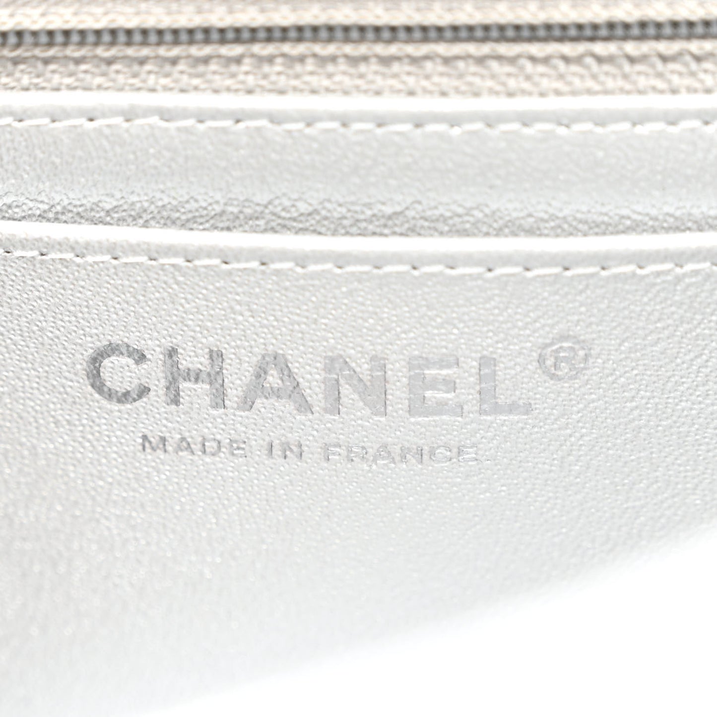Metallic Lambskin Quilted Mini Rectangular Flap Silver