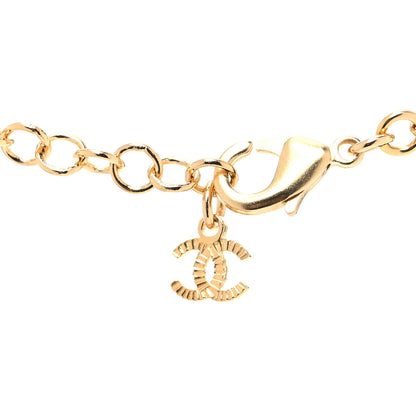 Chanel Crystal Metal CC Round Pendant Necklace Gold 4 of 6