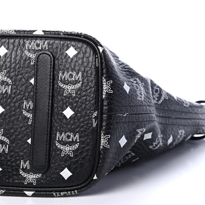 MCM Visetos Medium Anya Zip Top Shopper Tote Black 8 of 8