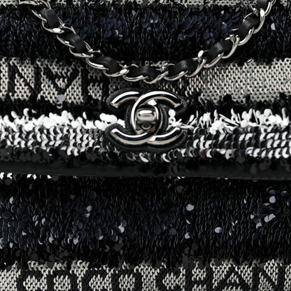 Chanel Sequin COCO Clutch With Chain Black Silver 8 of 13