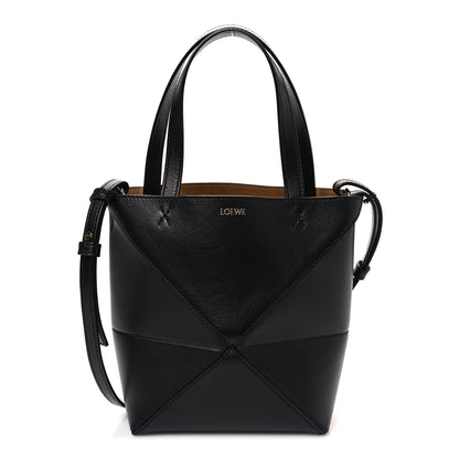 Loewe Shiny Calfskin Mini Puzzle Fold Tote Black 1 of 11