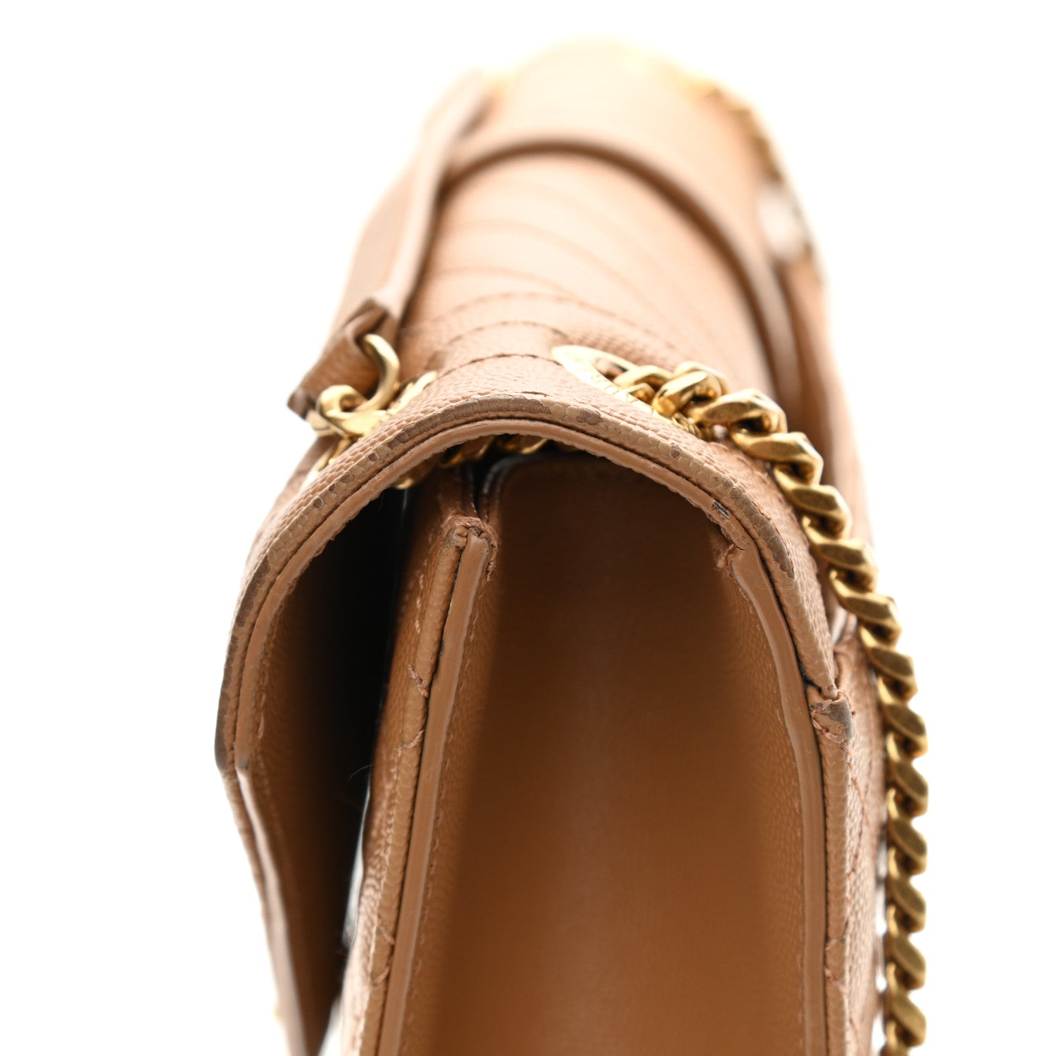Saint Laurent Grain De Poudre Textured Mixed Matelasse Triquilt Large Monogram Satchel Dune 12 of 13