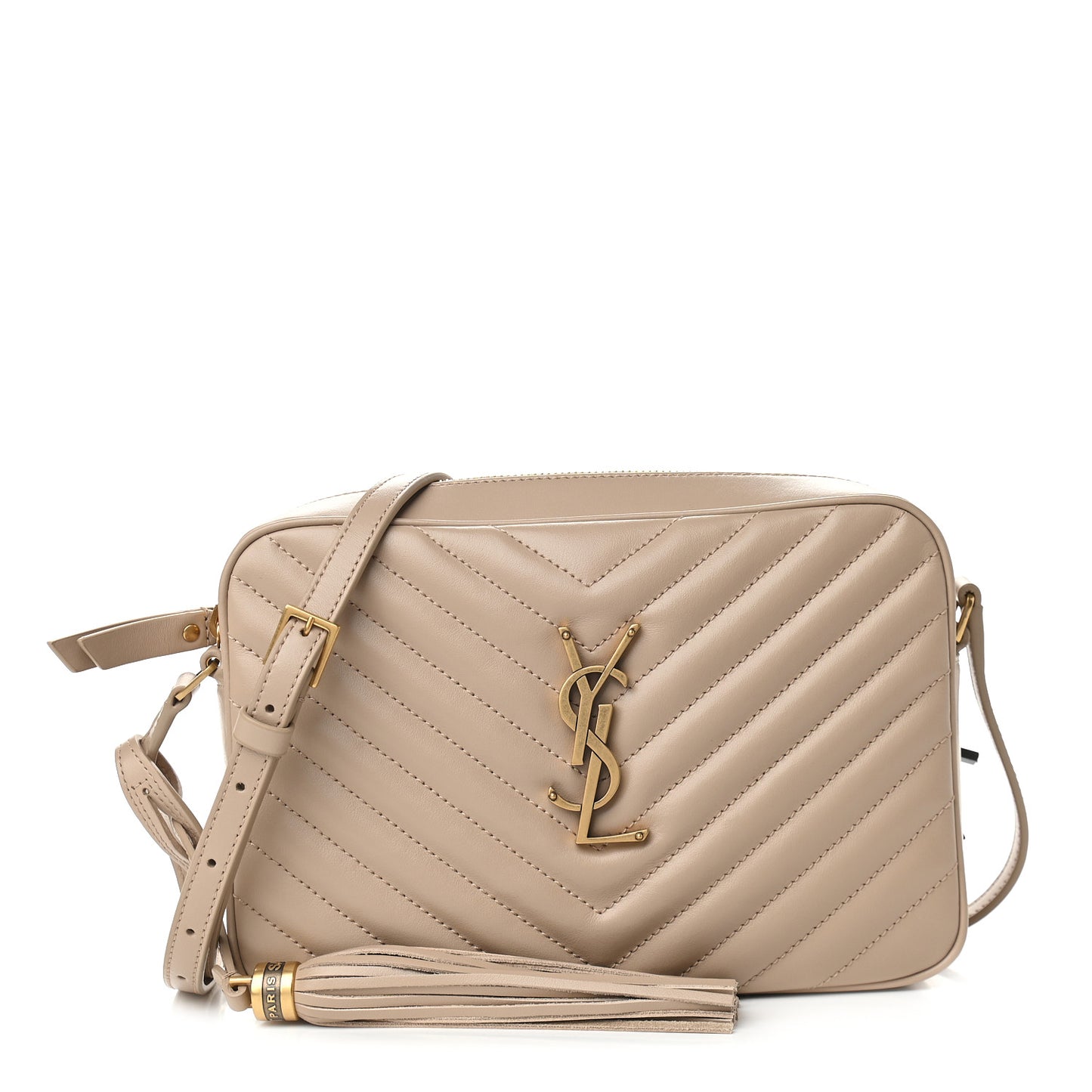 Calfskin Matelasse Monogram Lou Camera Bag Dark Beige