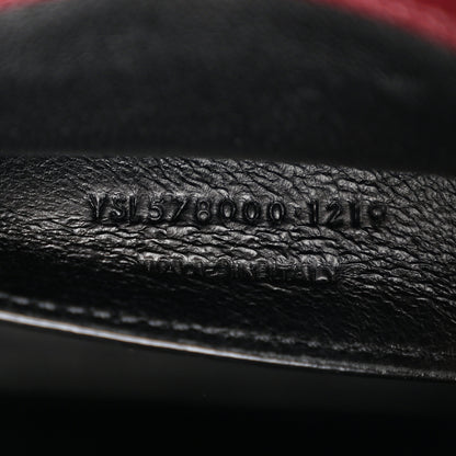 Saint Laurent Grain de Poudre Medium Classic Monogram Cassandra Top Handle Rouge Legion 7 of 12